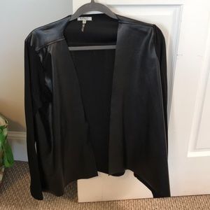 Faux Leather + Polyester Sweater